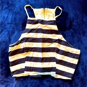 Abercrombie navy striped crop top